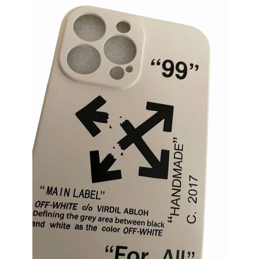Off-White Meteor Shower iPhone Case - Cream & Black Arrow Logo - 13 Pro Max
